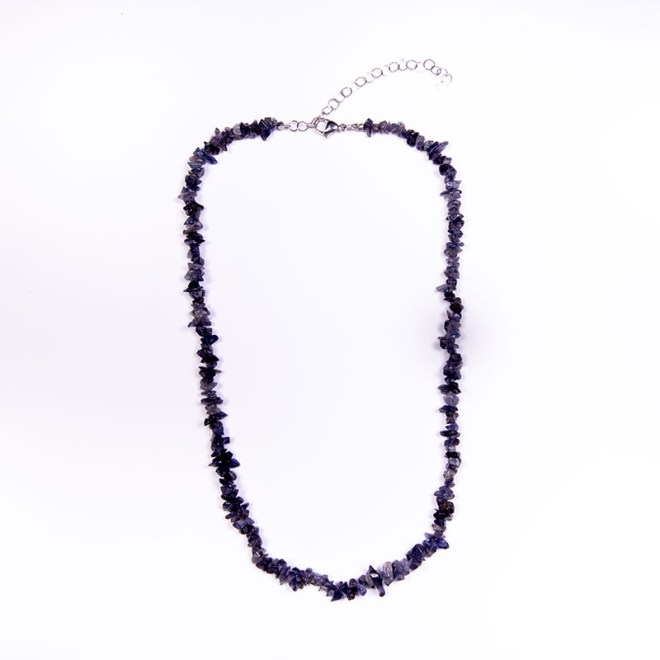 Κολιέ με τσιπς αμέθυστου, ατσάλινο κούμπωμα