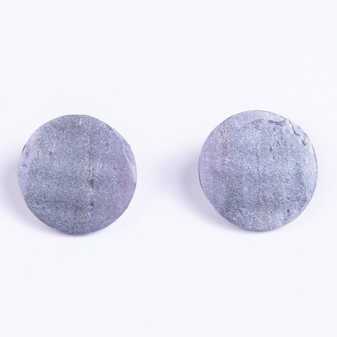 Σκουλαρίκια από πολυμερικό πηλό κύκλοι σε γκρι απόχρωση με ατσάλινο καρφάκι