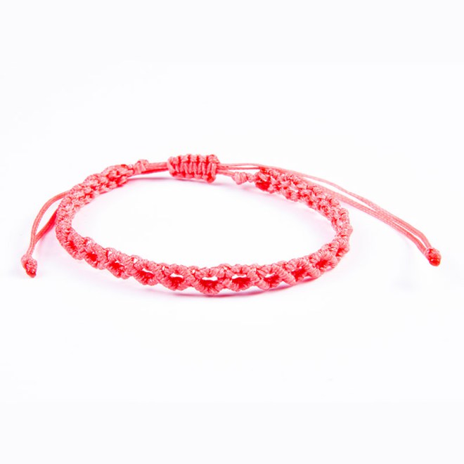 Μακραμέ βραχιόλι κοραλλί με αυξομείωση