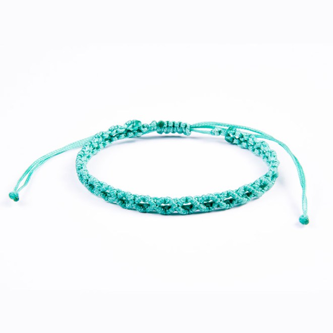 Μακραμέ βραχιόλι τυρκουάζ με αυξομείωση