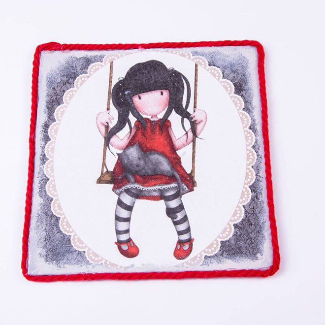 Παιδικό διακοσμητικό καδράκι santoro gorjuss σε ξύλο