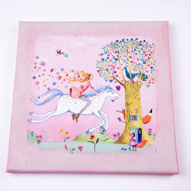 Παιδικό διακοσμητικό καδράκι forest princess σε καμβά