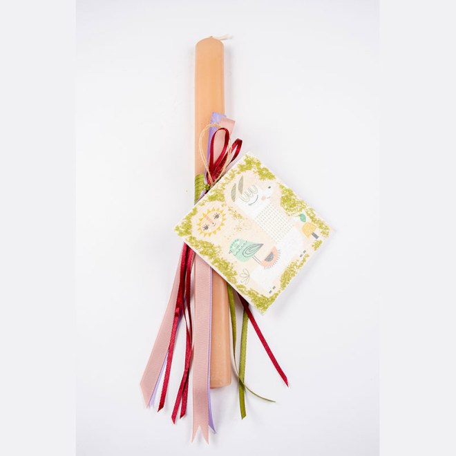 Αρωματική λαμπάδα 30cm με καδρακι 10x10cm λάμα